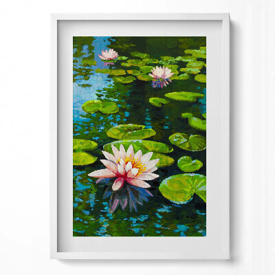 Obraz v rámu dekorativní Malování leknínů