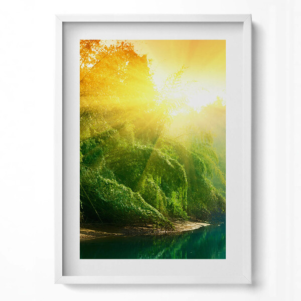 Obraz v rámu dekorativní Přírodní krajina na slunci