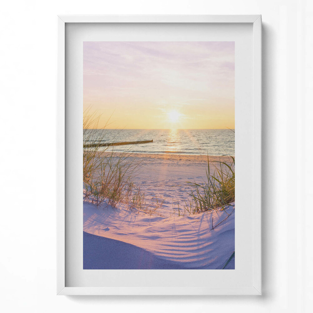 Obraz v rámu dekorativní Polské moře - pláž na slunci