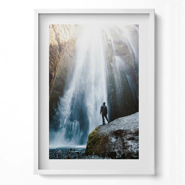 Obraz v rámu dekorativní Pohled na vodopád Gljufrabui