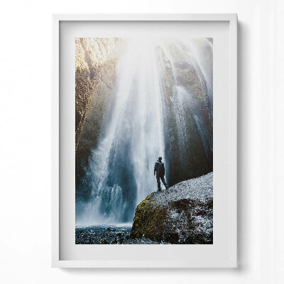 Obraz v rámu dekorativní Pohled na vodopád Gljufrabui