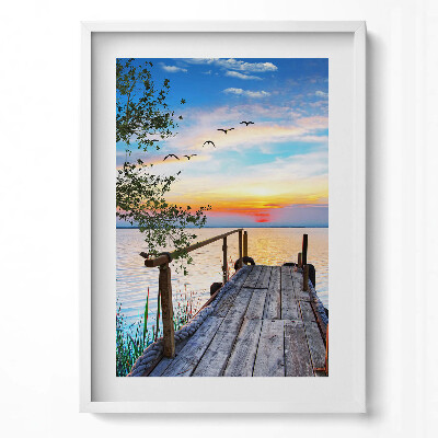 Obraz v rámu dekorativní Plachetnice na jezeře