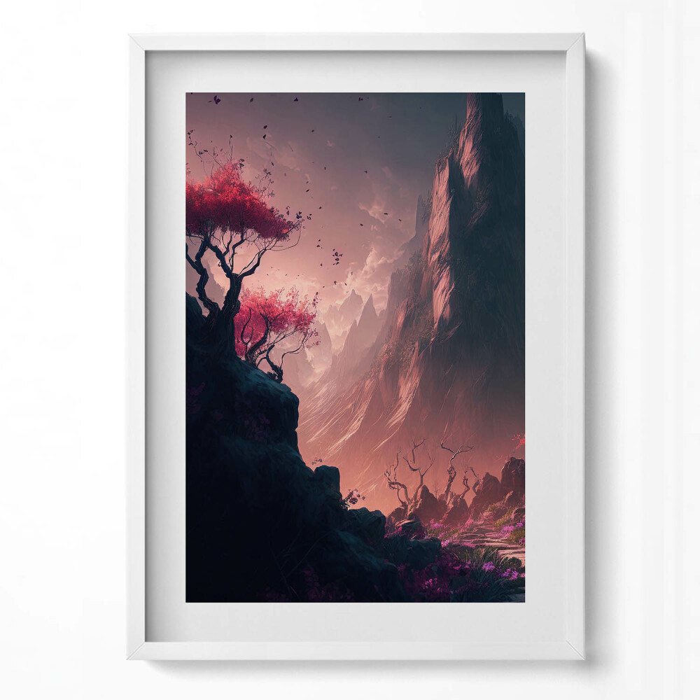 Obraz v rámu dekorativní Magický les a hory