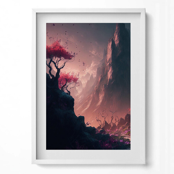 Obraz v rámu dekorativní Magický les a hory