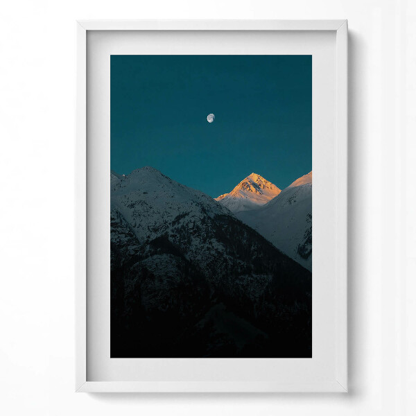 Obraz v rámu dekorativní Západ slunce v horách