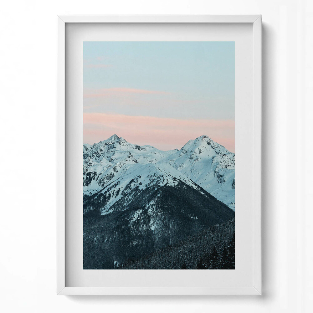 Obraz v rámu dekorativní Pohoří v zimě