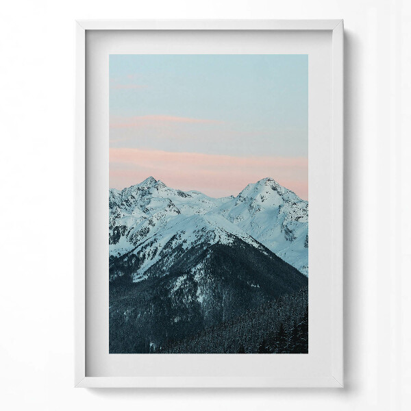 Obraz v rámu dekorativní Pohoří v zimě