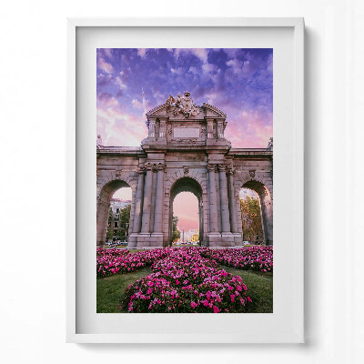 Obraz v rámu dekorativní Dveře Alcala Madrid Španělsko