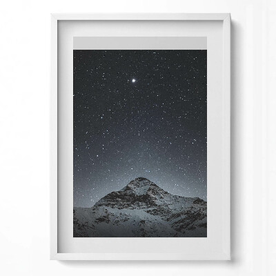 Obraz v rámu dekorativní Hora za hvězdné noci