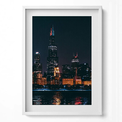 Obraz v rámu dekorativní Panoráma města Chicago