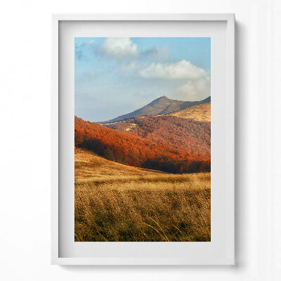 Obraz v rámu dekorativní Horská krajina na podzim