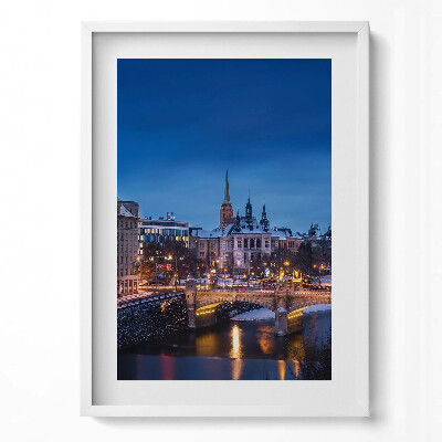 Obraz v rámu dekorativní Panorama Plzně v České republice