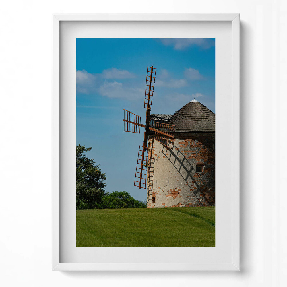 Obraz v rámu dekorativní Moravský větrný mlýn