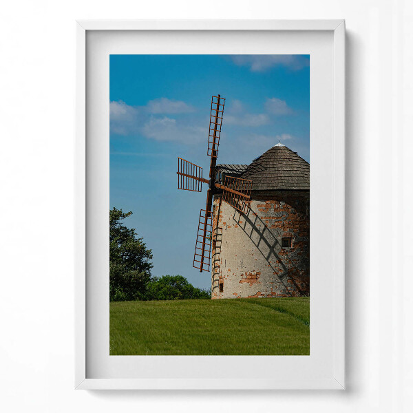 Obraz v rámu dekorativní Moravský větrný mlýn