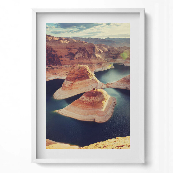 Obraz v rámu dekorativní Powel lake USA