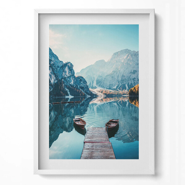 Obraz v rámu dekorativní Lodě na jezeře