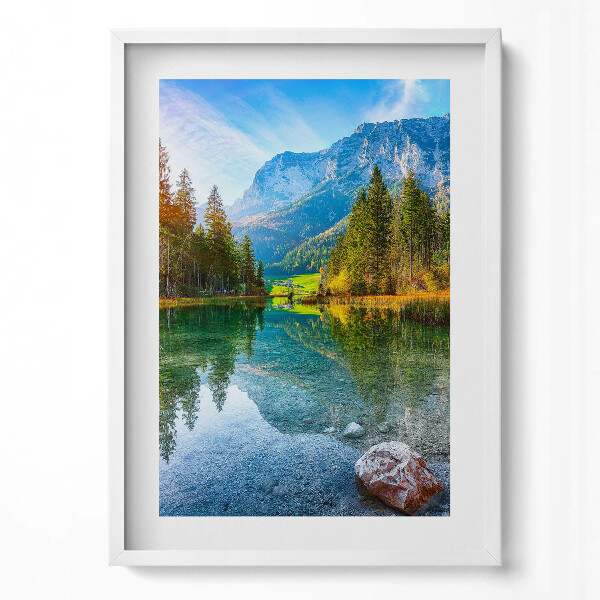 Obraz v rámu dekorativní Říční horská krajina