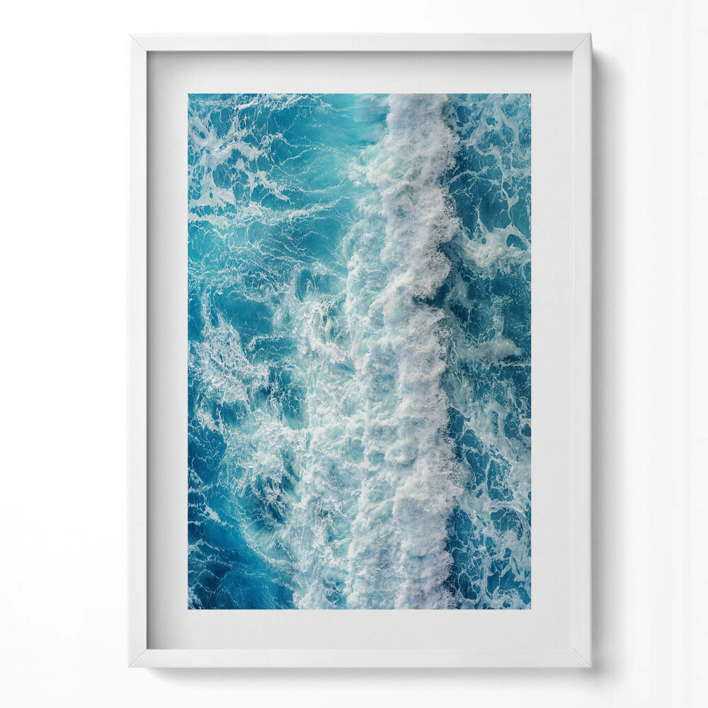 Obraz v rámu dekorativní Letecký pohled na vlnu oceánu