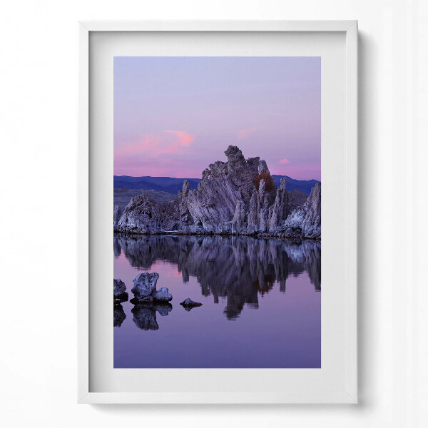 Obraz v rámu dekorativní Odraz kamenů ve vodě