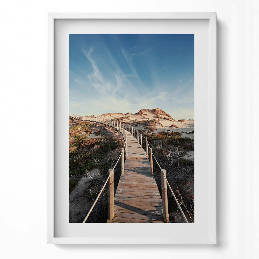 Obraz v rámu dekorativní Letní krajina a dřevěná cesta