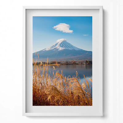 Obraz v rámu dekorativní Krajina hory Fudži Japonsko