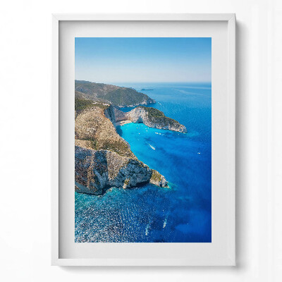 Obraz v rámu dekorativní Letní krajina útesu a pobřeží