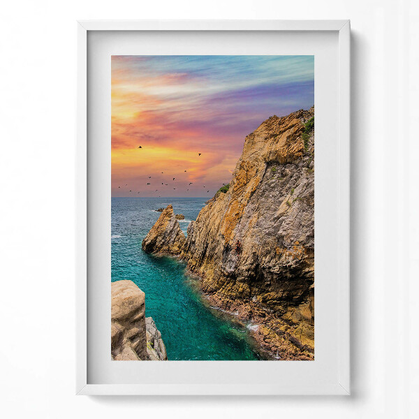 Obraz v rámu dekorativní Krajina útesu v La Quebrada Venezuela