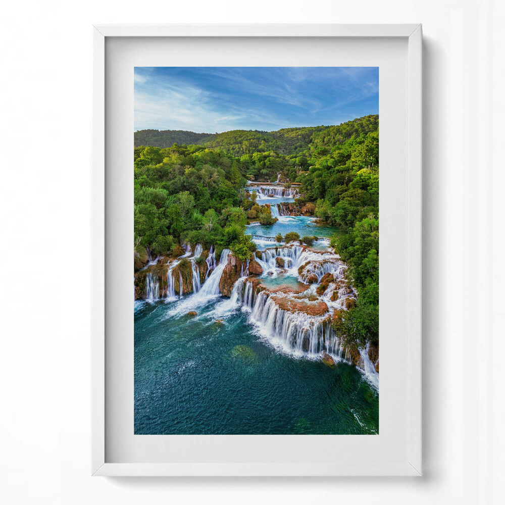 Obraz v rámu dekorativní Vodopády a řeka Krka Chorvatsko