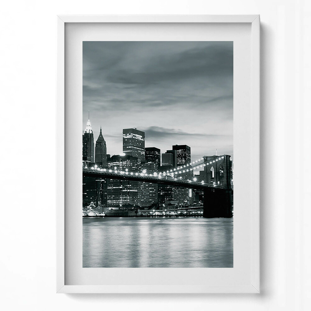Obraz v rámu dekorativní Brooklyn Bridge Nové panorama