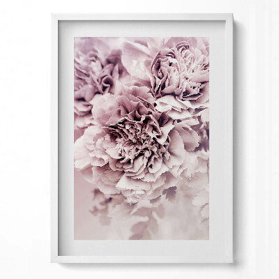 Obraz v rámu dekorativní Světle růžové okvětní lístky pivoněk