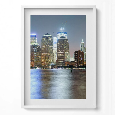 Obraz v rámu dekorativní Panorama města v noci