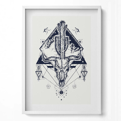 Obraz v rámu dekorativní Geometrický vzor zvířecí lebky