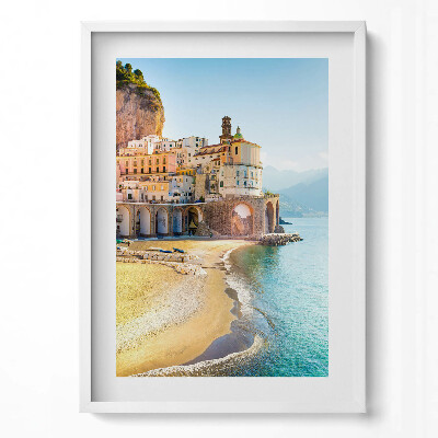 Obraz v rámu dekorativní Nábřeží s pláží a moře Itálie