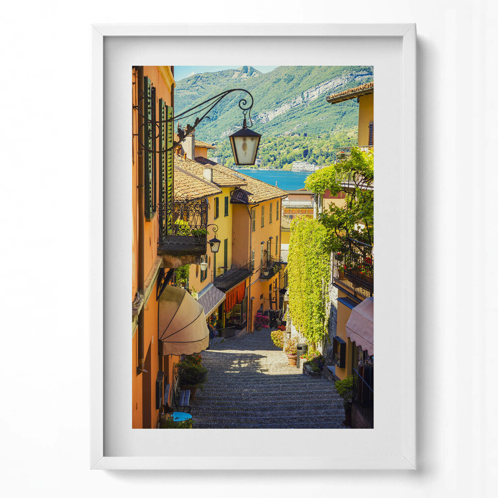 Obraz v rámu dekorativní Malebná ulice v italském městě