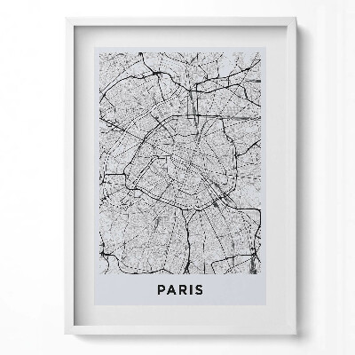 Obraz v rámu dekorativní Mapa města Paříž Francie