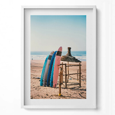 Obraz v rámu dekorativní Surfy na pláži