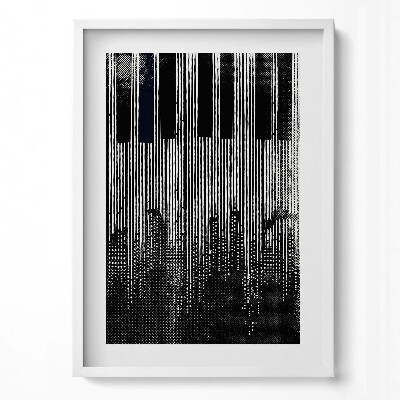 Obraz v rámu dekorativní Klavír a město ilustrace