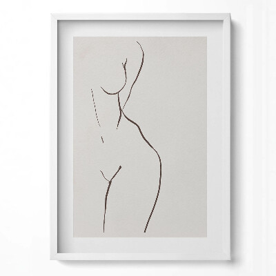 Obraz v rámu dekorativní Line-art ženská silueta