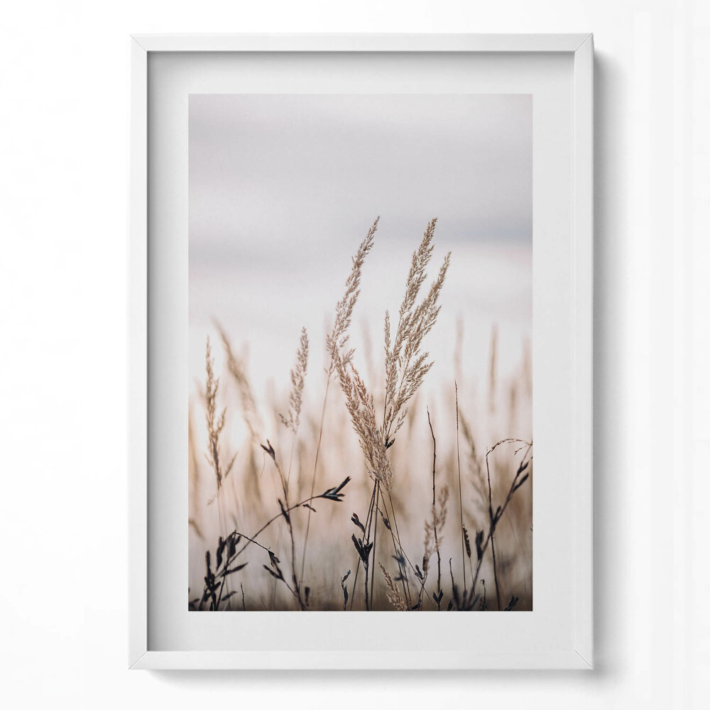 Obraz v rámu dekorativní Boho romantická krajina jemných travin