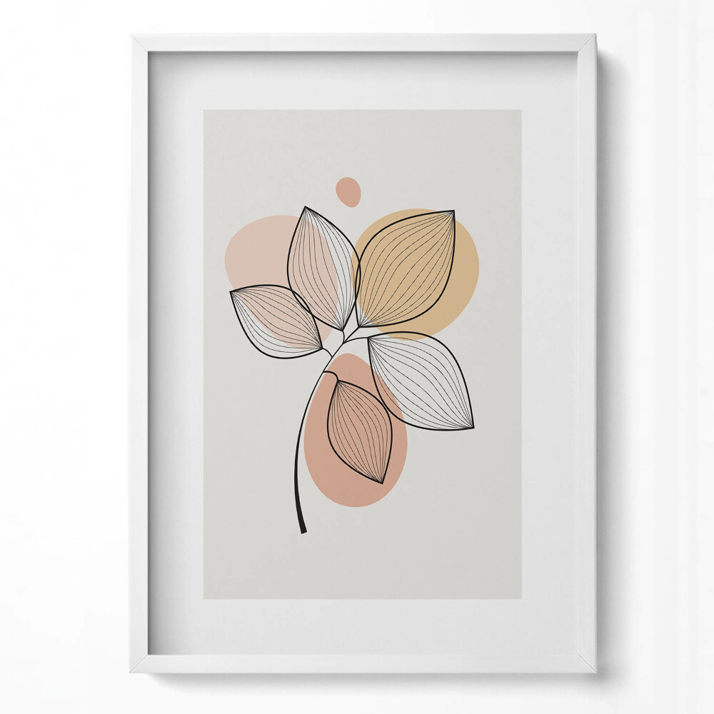 Obraz v rámu dekorativní Boho abstraktní rostliny