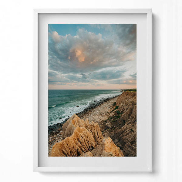 Obraz v rámu dekorativní Letní krajina mořské oblohy a nábřeží