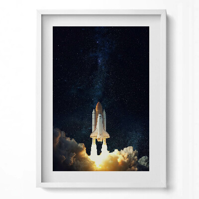 Obraz v rámu dekorativní Raketa startující do vesmíru