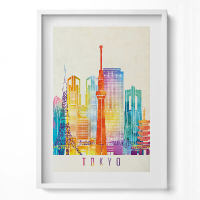 Obraz v rámu dekorativní Barevné ilustrace města Tokia v Japonsku