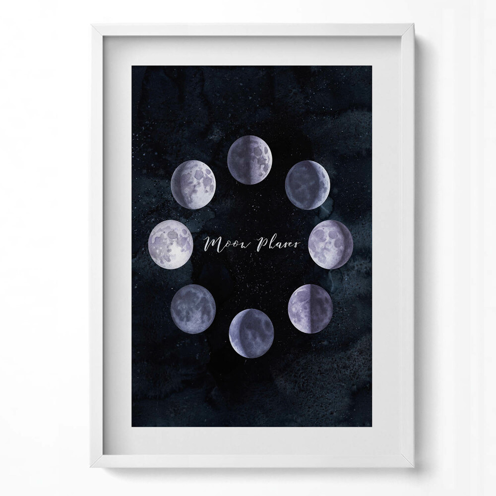 Obraz v rámu dekorativní Ilustrace fáze měsíce