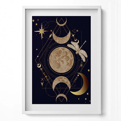 Obraz v rámu dekorativní Magická kompozice prostoru a vážky