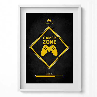 Obraz v rámu dekorativní Nápis pro herní místnost 