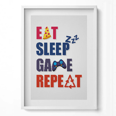 Obraz v rámu dekorativní Nápis pro hráče 