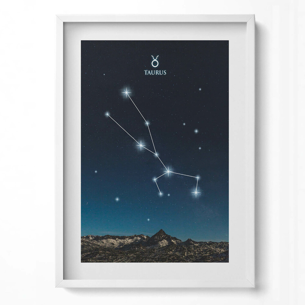 Obraz v rámu dekorativní Souhvězdí zvěrokruhu Býk