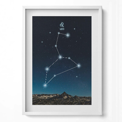 Obraz v rámu dekorativní Zodiac souhvězdí Lva