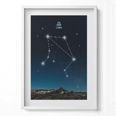 Obraz v rámu dekorativní Zodiac souhvězdí Váhy
